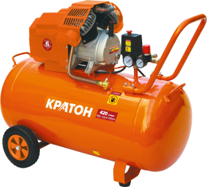 Компрессор поршневой Кратон AC-420-100-DDV масляный 420л/мин 100л 2200Вт оранжевый