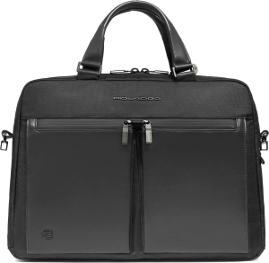 Деловая сумка Piquadro Orion CA6623S136/N с отделением для ноутбука черный ткань/натур.кожа