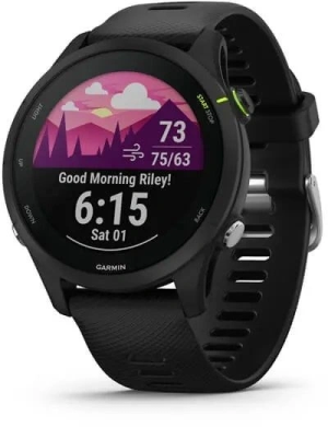 Смарт-часы Garmin Forerunner 255 33мм 1.3" корп.черный рем.черный (010-02641-30)
