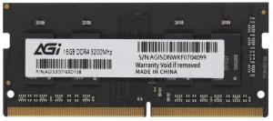 Память DDR4 16GB 3200MHz AGi AGI320016SD138 SD138 OEM PC4-25600 CL22 SO-DIMM 260-pin 1.2В OEM