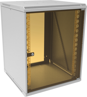 Шкаф коммутационный Suprlan (05-1506) настенный 15U 600x600мм пер.дв.стекл направл.под закл.гайки 70кг светло-серый 535мм 29.7кг 750мм металл