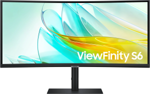 Монитор Samsung 34" ViewFinity S6 S34C650UAIXCI черный VA LED 5ms 21:9 HDMI M/M полуматовая 350cd 178гр/178гр 3440x1440 100Hz FreeSync DP Ultra WQHD USB 8кг