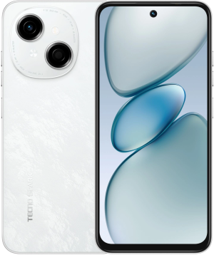 Смартфон Tecno Spark Go 1 128Gb 4Gb белый моноблок 3G 4G 2Sim 6.67" 720x1600 Android 14 Go 13Mpix 802.11 a/b/g/n/ac GPS GSM900/1800 Protect microSD max1024Gb