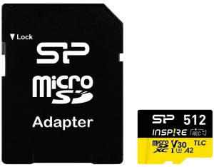 Флеш карта microSDXC 512GB Silicon Power SP512GBSTXLA2V1NSP Inspire V10 A2 w/o adapter