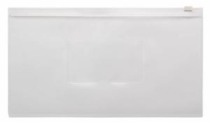 Папка на молнии ZIP Бюрократ -BPM6AWT полипропилен 0.15мм карм.для визит. цвет молнии белый Travel формат