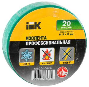 Изолента IEK ш.19мм 20м зеленый (UIZ-20-10-K06)