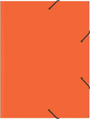 Папка на резинке Бюрократ Double Neon DNE510ORBL A4 пластик кор.30мм 0.5мм оранжевый/черный