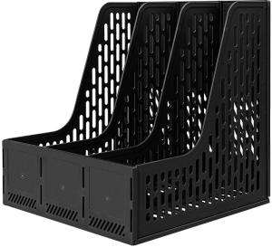 Лоток вертикальный Deli E9843 BLACK E9843 3отд. сборный для бумаг 250x257x275мм черный пластик