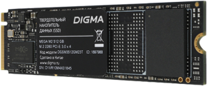 Накопитель SSD Digma PCIe 3.0 x4 512GB DGSM3512GM23T Mega M2 M.2 2280