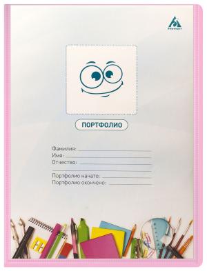 Папка-портфолио с 40 прозр.вклад. Бюрократ Gems GEMPP40PIN A4 пластик 0.7мм карм.на лиц.стор. розовый аметист