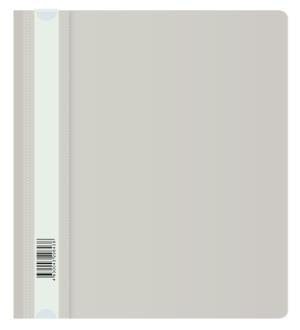 Папка-скоросшиватель Бюрократ Люкс -PSL20A5GREY A5 прозрач.верх.лист пластик серый 0.14/0.18