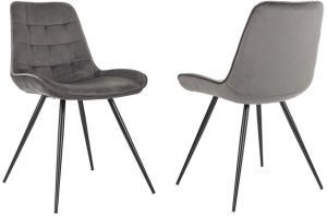 Стул для дома Бюрократ CH-K2_2 комплект 2шт т.серый Holland 18 металл черный на ножках (CH-K2_1/HL18_2)