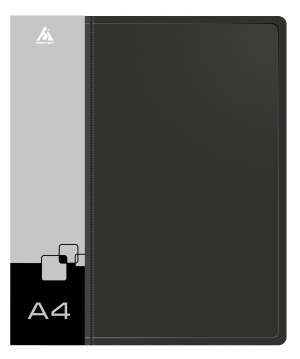 Папка на 2-х D-кольцах Бюрократ -0840/2DBLCK A4 пластик 0.8мм кор.40мм внутр. с вставкой черный