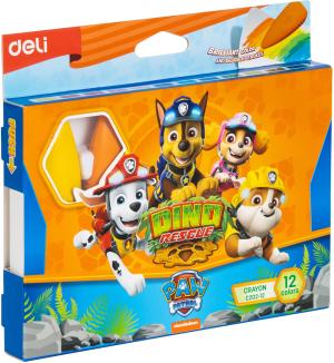 Мелки пластик. Deli Paw Patrol EC202-12 12цв. картон.кор./европод.