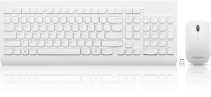 Клавиатура + мышь Lenovo 510 клав:белый мышь:белый USB беспроводная BT (GX31F38001)