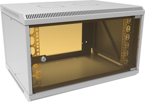Шкаф коммутационный Suprlan ТВЛ-6U-600-450-СР (05-1063) настенный 6U 600x450мм пер.дв.стекл направл.под закл.гайки 70кг RAL 7035 385мм 15.7кг 360мм металл