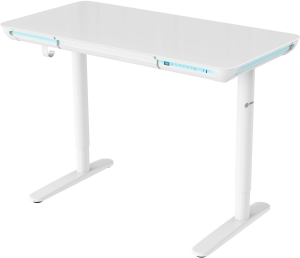 Стол для компьютера Cactus CS-EGD-WT-LED с электроприводом и подстветкой столешница закаленное стекло белый каркас белый 120x72x60см (CS-EGD-WT-LED)