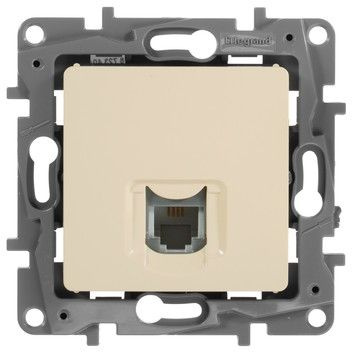 Розетка телеф. Legrand Etika 672340 скрыт. слоновая кость