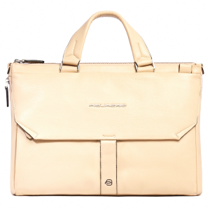 Деловая сумка женская Piquadro Than CA6698S135/BE с отделением для ноутбука бежевый натур.кожа