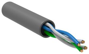 Кабель информационный ITK BC1-C5E02-111-305-G кат.5E UTP 2 пары PVC внутренний 305м серый