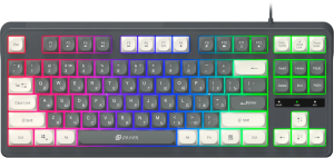 Клавиатура Оклик 711G серый/белый USB Multimedia for gamer LED (1790385)