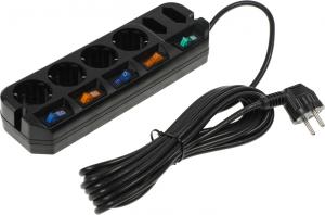 Сетевой удлинитель Most A10 5м (6 розеток) черный (коробка)