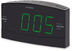 Радиобудильник Hyundai H-RCL238 черный LCD подсв:зеленая часы:цифровые FM