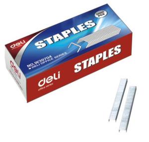 Скобы для степлера 26/6 Deli E39704 оцинкованные кор.карт. (упак.:5000шт.)