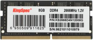 Память DDR4 8GB 2666MHz Kingspec KS2666D4N12008G RTL PC4-21300 SO-DIMM 260-pin 1.2В single rank Ret