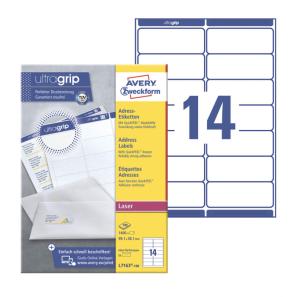 Этикетки Avery Zweckform L7163-100 A4 99.1x38.1мм 14шт на листе/70г/м2/100л./белый самоклей. универсальная