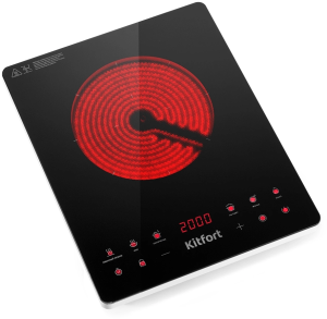 Плита Инфракрасная Kitfort КТ-140 черный/серебристый стеклокерамика (настольная)