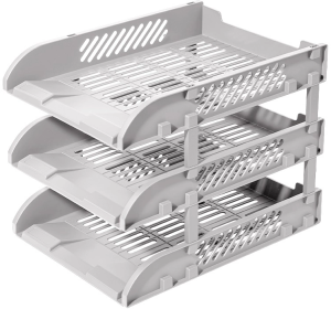 Лоток горизонтальный Deli E9213 GREY E9213 сборный для бумаг 325x241x155мм серый пластик (упак.:3шт) пластиковый пакет