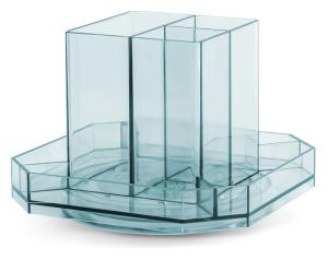 Органайзер настольный Deli 8942BLUE 140x140x98мм синий пластик