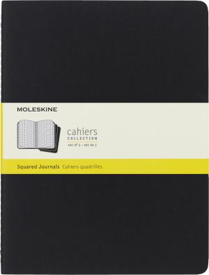 Блокнот Moleskine CAHIER JOURNAL QP322 XLarge 190х250мм обложка картон 120стр. клетка черный (3шт)