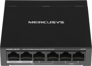 Коммутатор Mercusys MS106P (L2) 6x100Мбит/с 4PoE+ 67W неуправляемый