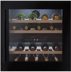 Винный шкаф Lex LWD6036BL dual zone 1-нокамерн. черный стекло (CHAT500007)