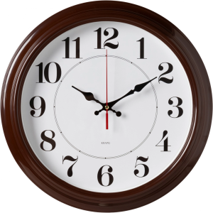 Часы настенные аналоговые Бюрократ WALLC-R85P D35см коричневый/белый (WALLC-R85P35/BROWN)