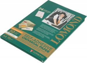 Этикетки Lomond 2100175 A4 33.4x64мм 24шт на листе/50л./белый самоклей. универсальная (с покрытием)