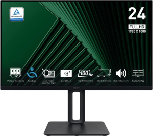 Монитор MSI 23.8" Pro MP245PG черный IPS LED 4ms 16:9 HDMI M/M HAS Piv 1300:1 300cd 178гр/178гр 1920x1080 100Hz VGA DP FHD 3.3кг