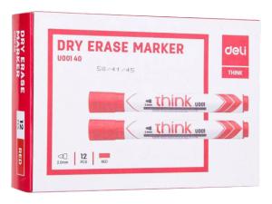 Маркер для досок Deli EU00140 Think круглый пиш. наконечник 2мм красный