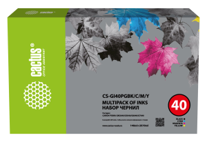 Чернила Cactus CS-GI40PGBK/C/M/Y голубой/пурпурный/желтый/черный набор для Canon Pixma G5040/G6040/GM2040