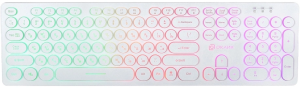 Клавиатура Оклик 420MRL белый USB slim Multimedia LED