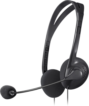 Наушники с микрофоном Defender Aura 102 черный 1.8м накладные оголовье (63102)