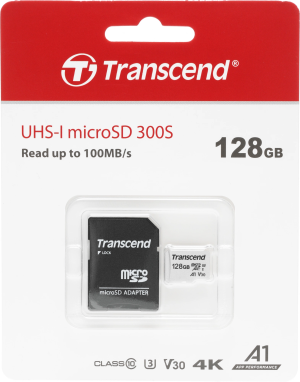 Флеш карта microSDXC 128GB Transcend TS128GUSD300S-A + adapter