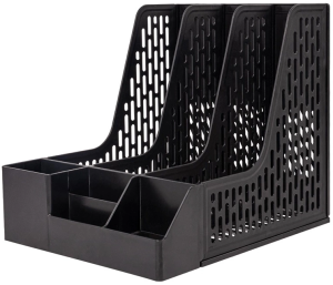 Лоток вертикальный Deli E9847 BLACK E9847 3отд. сборный для бумаг 253x320x275мм черный пластик пластиковый пакет