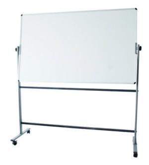 Доска магнитно-маркерная Deli E7882 лак белый 90x120см алюминиевая рама сталь на роликах двухсторонняя