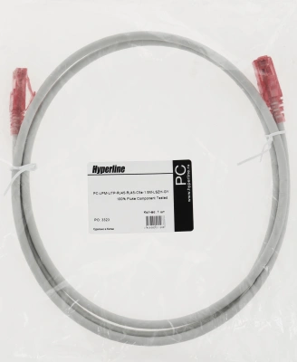 Патч-корд Hyperline PC-LPM-UTP-RJ45-RJ45-C5E-1.5M-LSZH-GY PC-LPM-UTP-RJ45-RJ45-C5E-1.5M UTP RJ-45 вил.-вилка RJ-45 кат.5E 1.5м серый LSZH (уп.:1шт) 24AWG