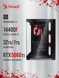 ПК Bloody BD-PC CB76V2 TWR i5 14400F (2.5) 32Gb SSD1Tb RTX5060TI 8Gb Windows 11 Home 64 GbitEth 650W черный (RUS) (2142021)