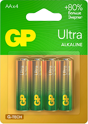 Батарея GP Ultra Alkaline 15AUA21-2CRSBC4 AA (4шт) блистер
