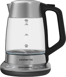 Чайник электрический Polaris PWK 1775CGLD 1.7л. 1850Вт серебристый/черный корпус: нержавеющая сталь/стекло/пластик